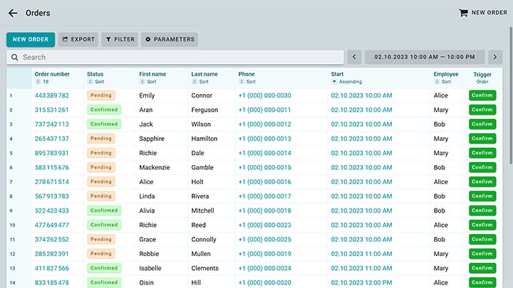 มุมมองตาราง