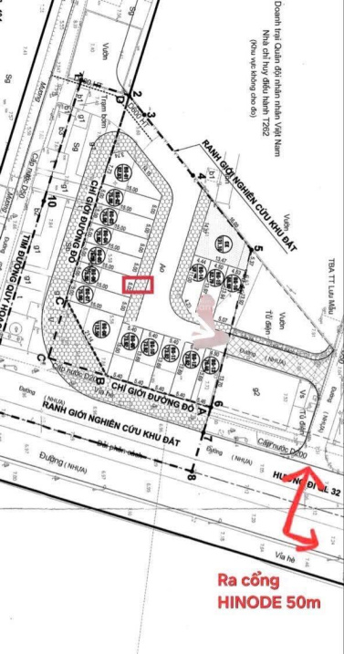  KĐT Hinode - Park: Đất 75m2 phân lô, vỉa hè + đường 2 ôtô tránh - sát QL32 