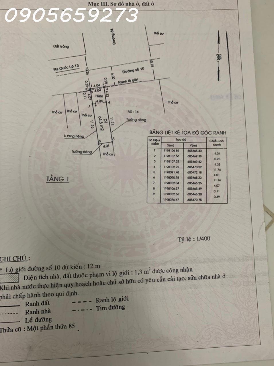  BÁN GẤP BÀU BÀNG THỔ CƯ, SỔ SẴN, ĐƯỜNG NHỰA NGAY CAO TỐC HCM – TDM – CHƠN THÀNH 890TR/250M2 