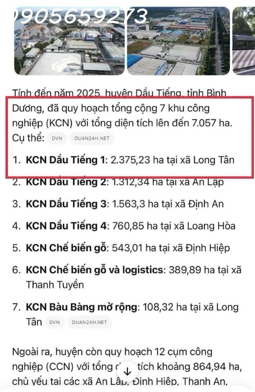  ĐẤT LONG TÂN - DẦU TIẾNG- THÔNG TIN CHUẨN - 650triệu/240m2 