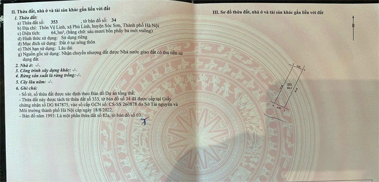  Đường trải nhựa tại Vệ Linh-Phù Linh-SS 64m full thổ cư,chỉ 1 lô duy nhất giá 3x 