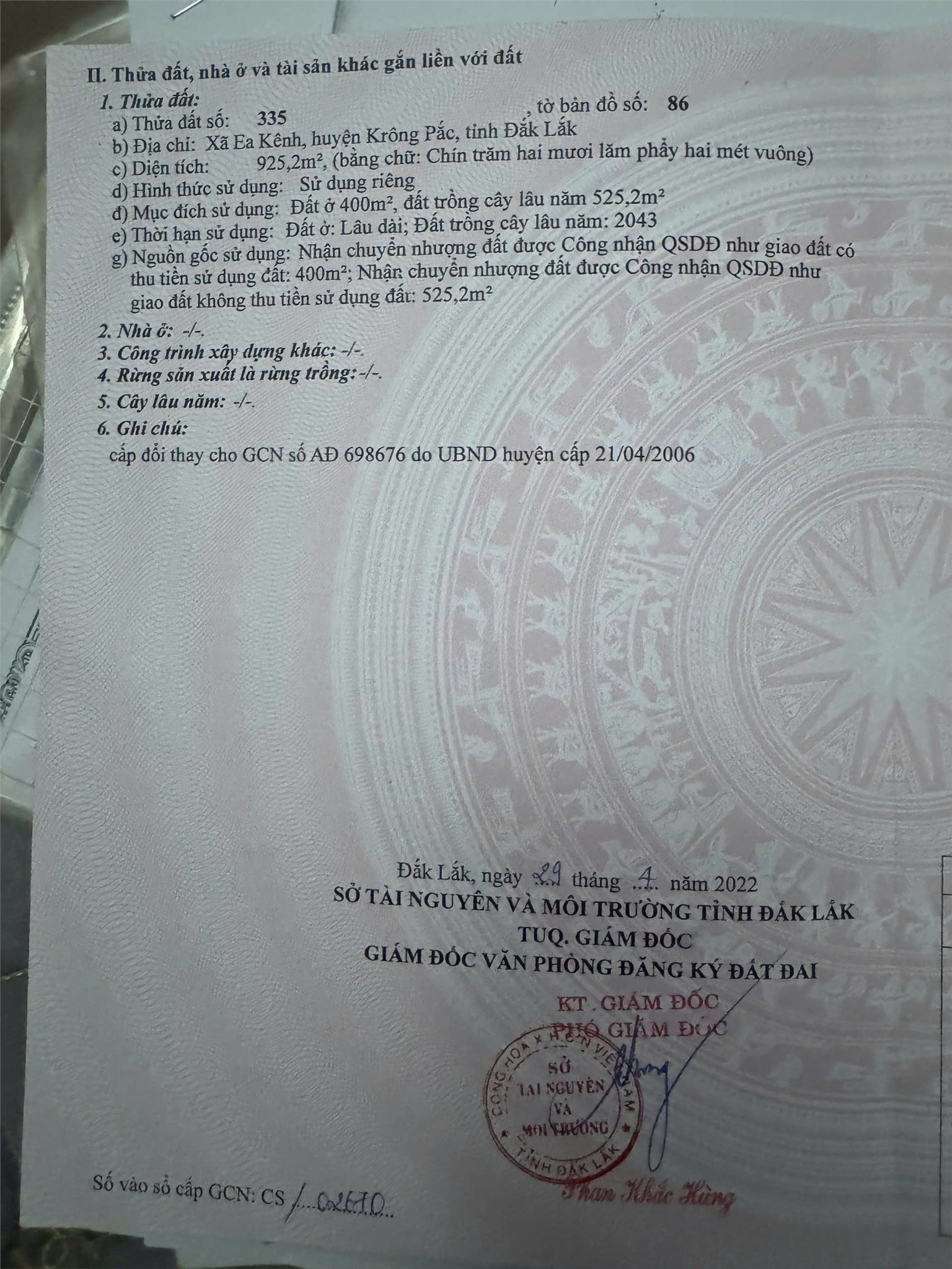  ĐẤT ĐẸP - GIÁ TỐT - Bán GẤP Lô Đất Tiềm Năng Tại Xã Ea Kênh , Krông Pắc Đắk Lắk 