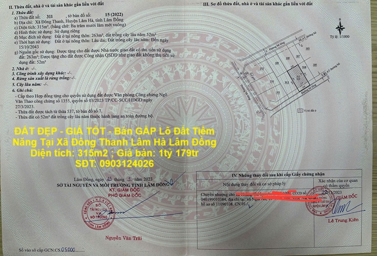  ĐẤT ĐẸP - GIÁ TỐT - Bán GẤP Lô Đất Tiềm Năng Tại Xã Đông Thanh Lâm Hà Lâm Đồng 