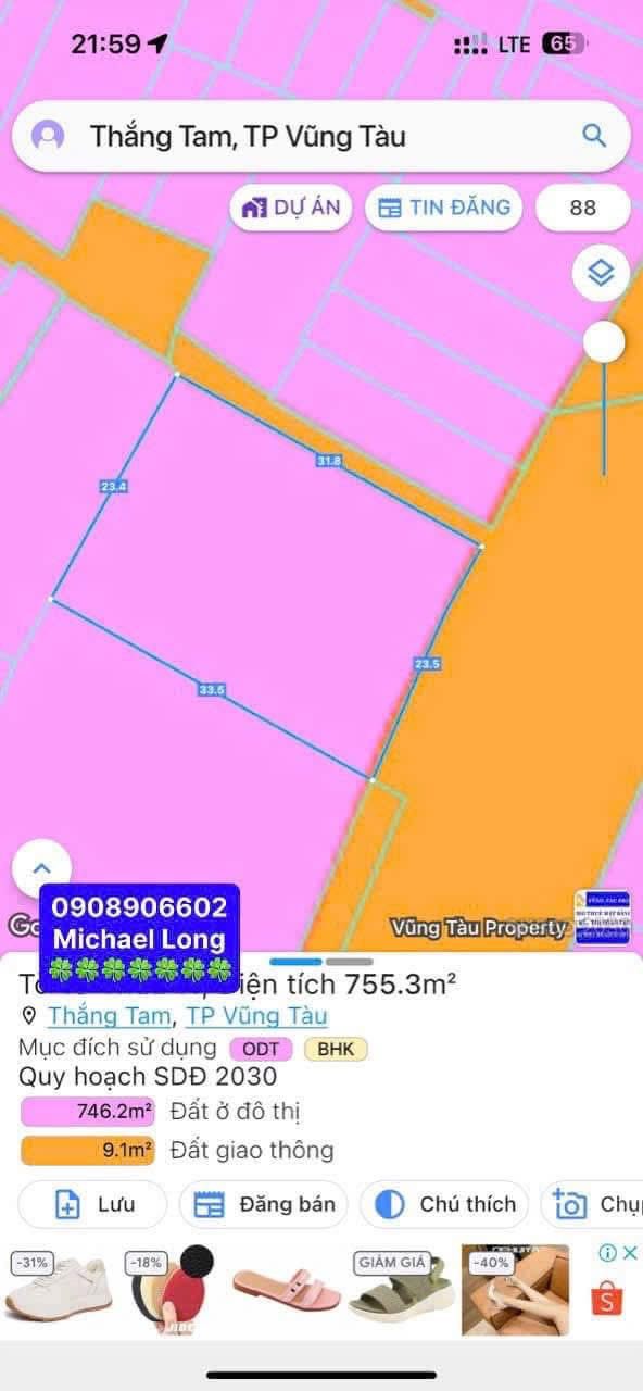  Bán nhà mặt phố Xô Viết Nghệ Tĩnh, Vũng Tàu, DT 755m2, giá 85 tỷ, sổ hồng. 