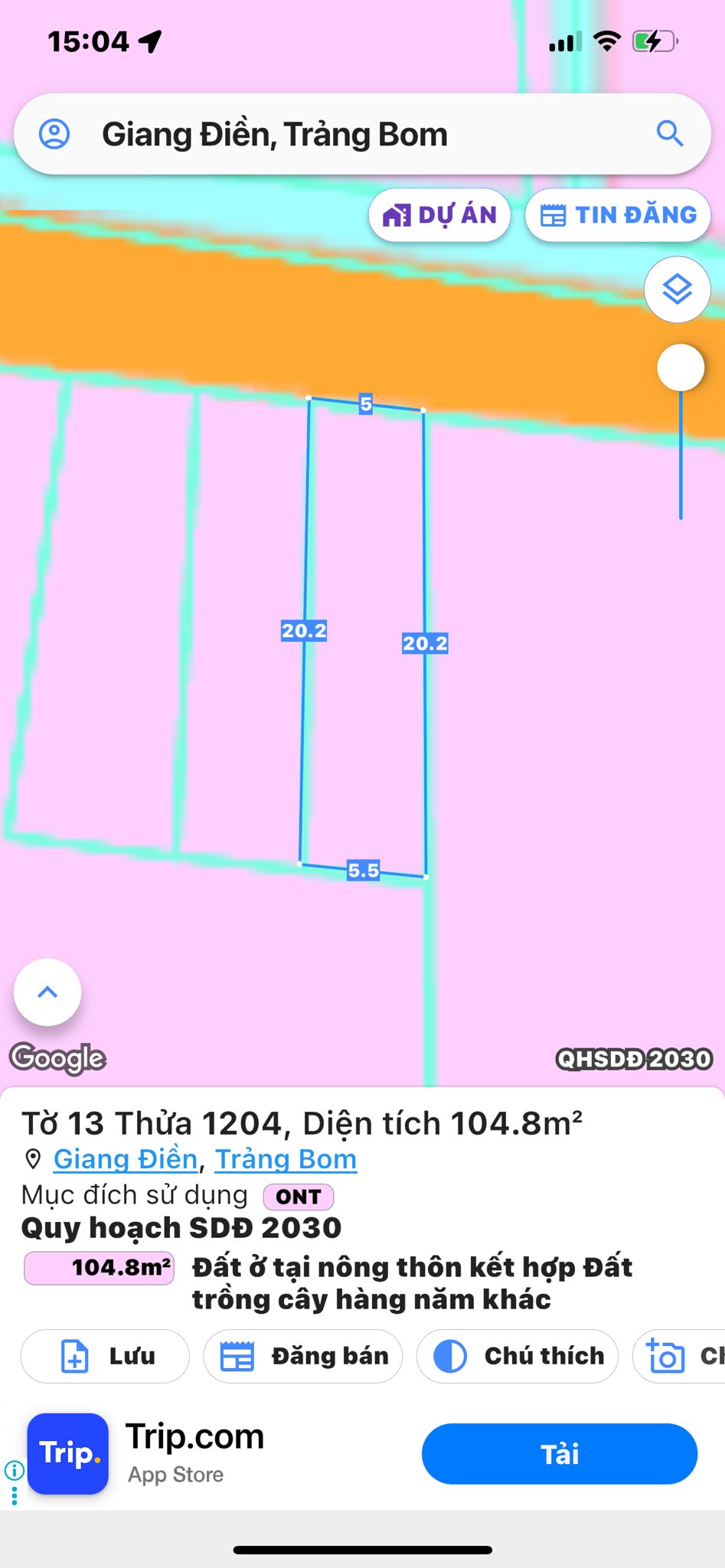  Anh chủ cần bán 105m2 đất mặt tiền nhựa xã Trảng Bom, 1,25 tỷ 