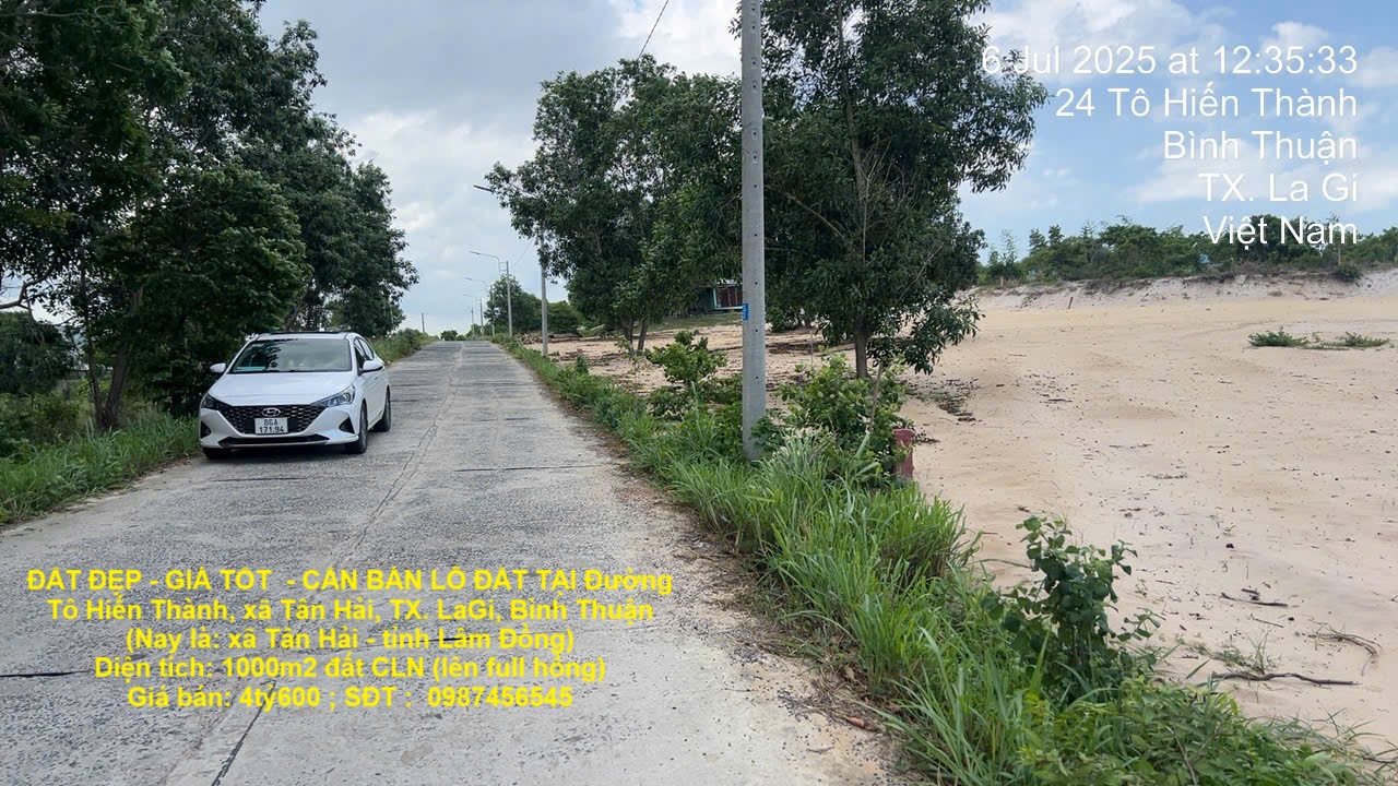  ĐẤT ĐẸP - GIÁ TỐT  - CẦN BÁN LÔ ĐẤT TẠI Đường Tô Hiến Thành, xã Tân Hải, TX. LaGi, Bình Thuận 