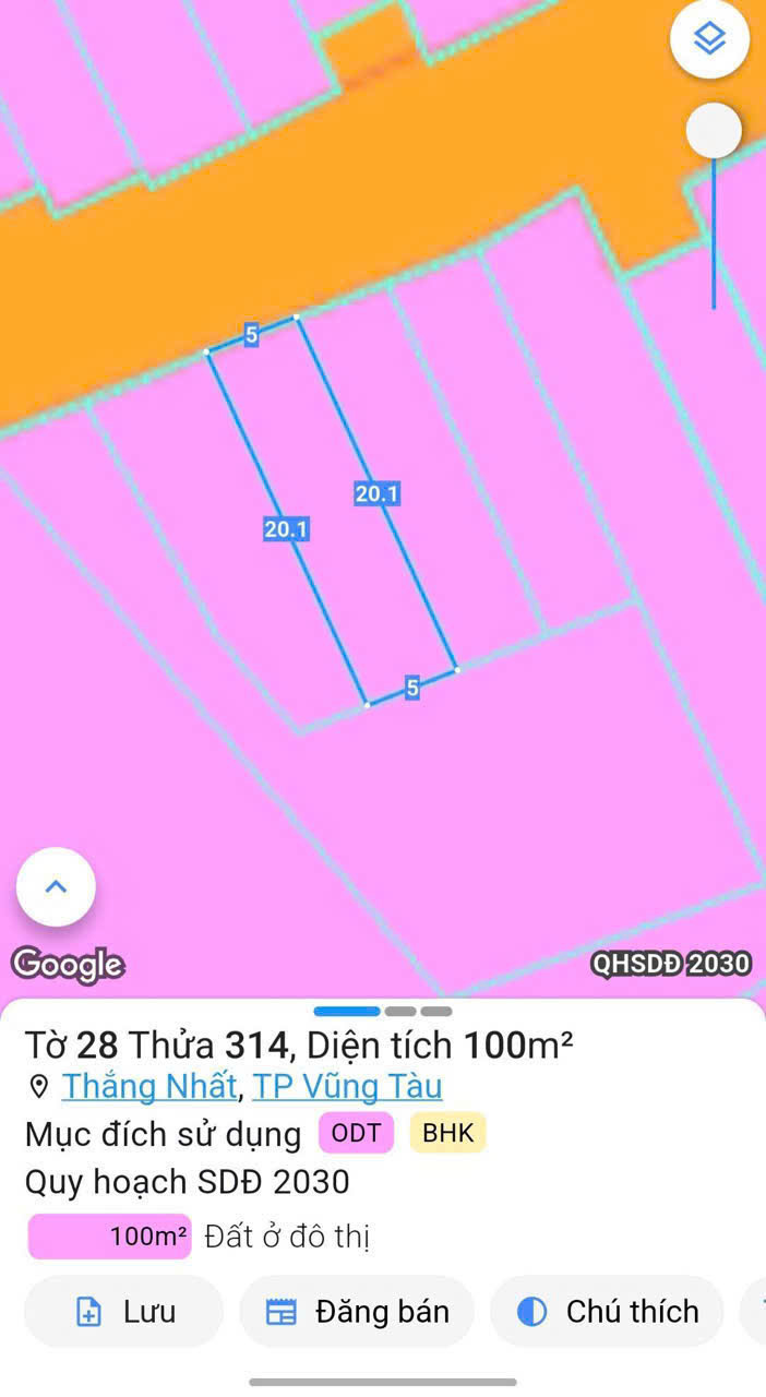  Bán đất hẻm 217 Nguyễn Hữu Cảnh, P. Thắng Nhất, Vũng Tàu 