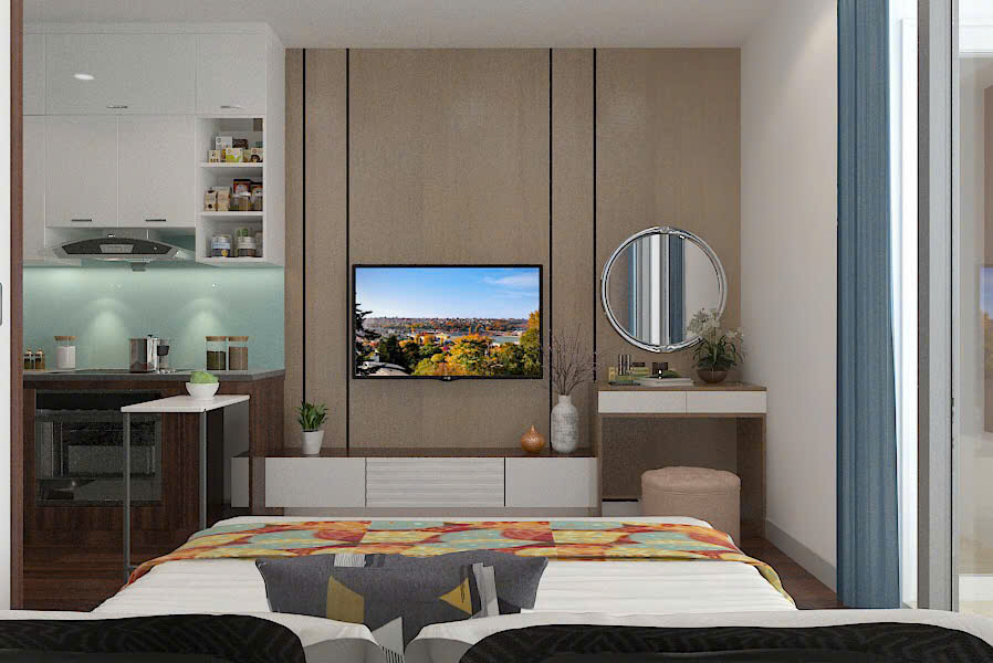  Cho thuê căn studio 28m2, full đồ tại chung cư Vinhomes Greenbay, Mễ Trì, Hà Nội 