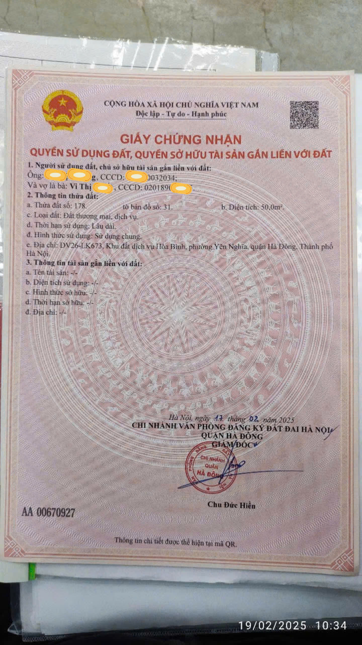  ĐẤT CHÍNH CHỦ - GIÁ TỐT - Vị Trí Đắc Địa Tại Khu đất dịch vụ Hoà Bình, Phường Yên Nghĩa, Quận Hà Đông, Hà Nội 