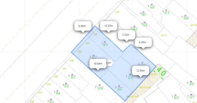  Cho thuê 523 - 525 - 527 Nguyễn Đình Chiểu, P2, Q3. DT: 9.5x21.25m. NH: 12.8m. Đất trống 