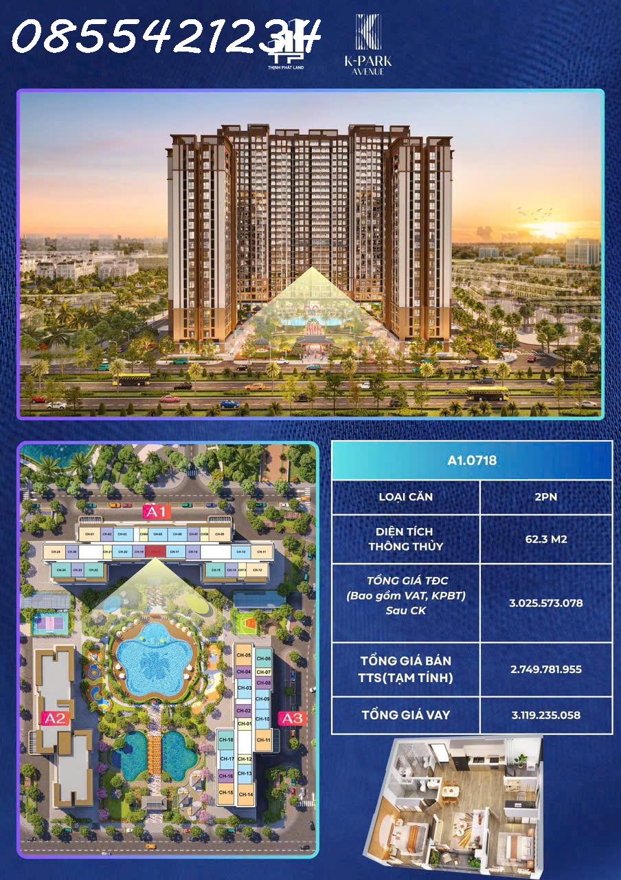  CĂN 2PN ĐẸP NHẤT THE K-PARK AVENUE VINHOMES THANH HÓA. 