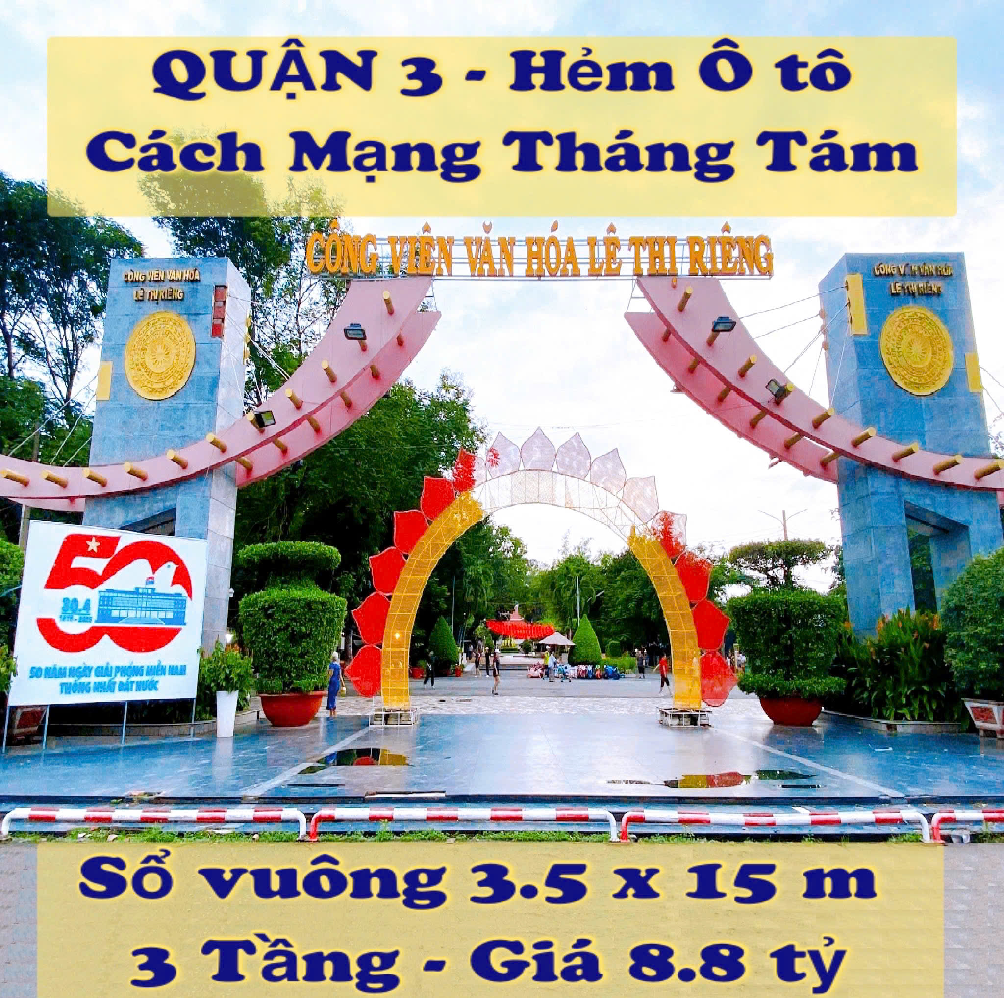  Bán nhà Hẻm Ô tô Cách Mạng Tháng Tám - Quận 3 - Sổ vuông 3.5x15m - 3 Tầng - 8.8 tỷ 