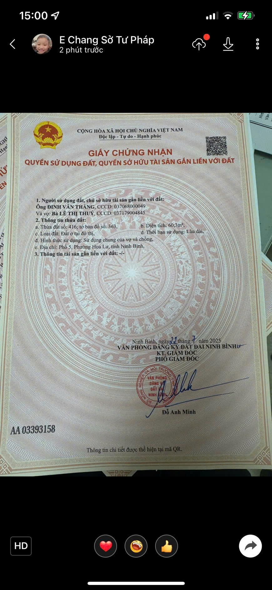  CHÍNH CHỦ CẦN BÁN ĐẤT ĐẸP – PHƯỜNG HOA LƯ, TP. NINH BÌNH 