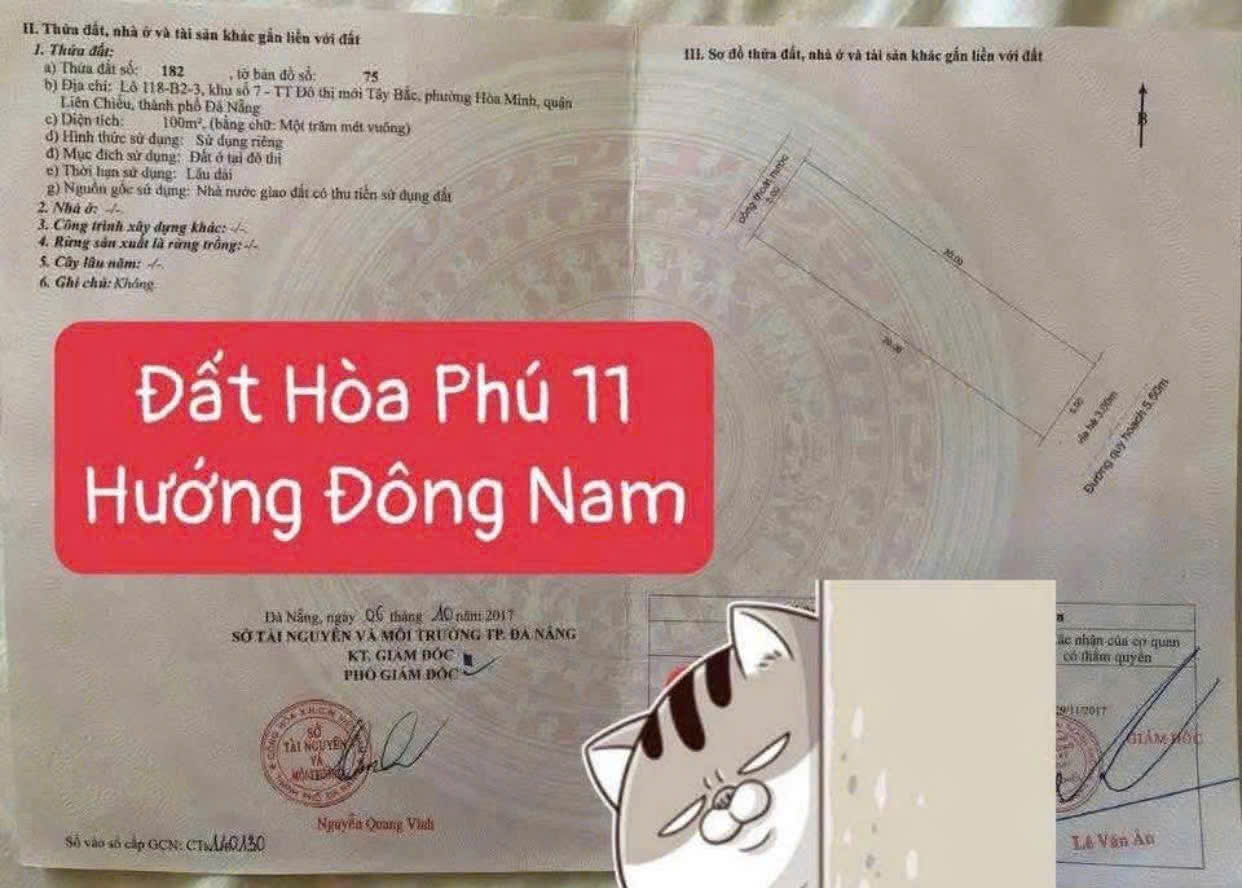  Bán Đất Mặt Tiền 32 Hoà Phú 11 – Hoà Minh – Liên Chiểu – Đà Nẵng 