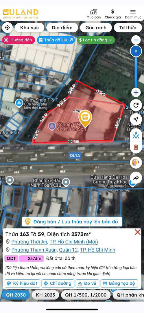  BÁN GẤP NHÀ XƯỞNG MẶT TIỀN QUỐC LỘ 1A – THẠNH XUÂN, Q12 – GIẢM SÂU CÒN 50 TỶ 