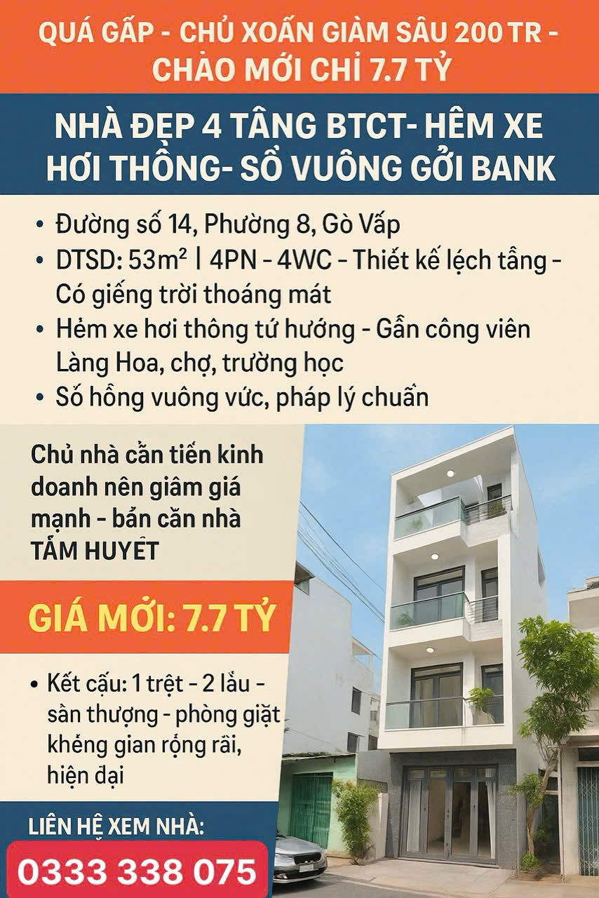  CHỦ XOẮN - GIẢM 200TR CÒN 7TY 