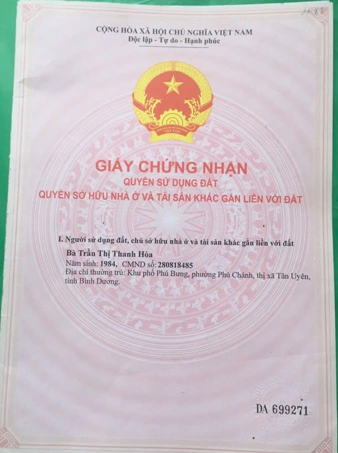  CHÍNH CHỦ CẦN BÁN GẤP LÔ ĐẤT  TẠI Thị xã TÂN UYÊN, tỉnh BÌNH DƯƠNG 