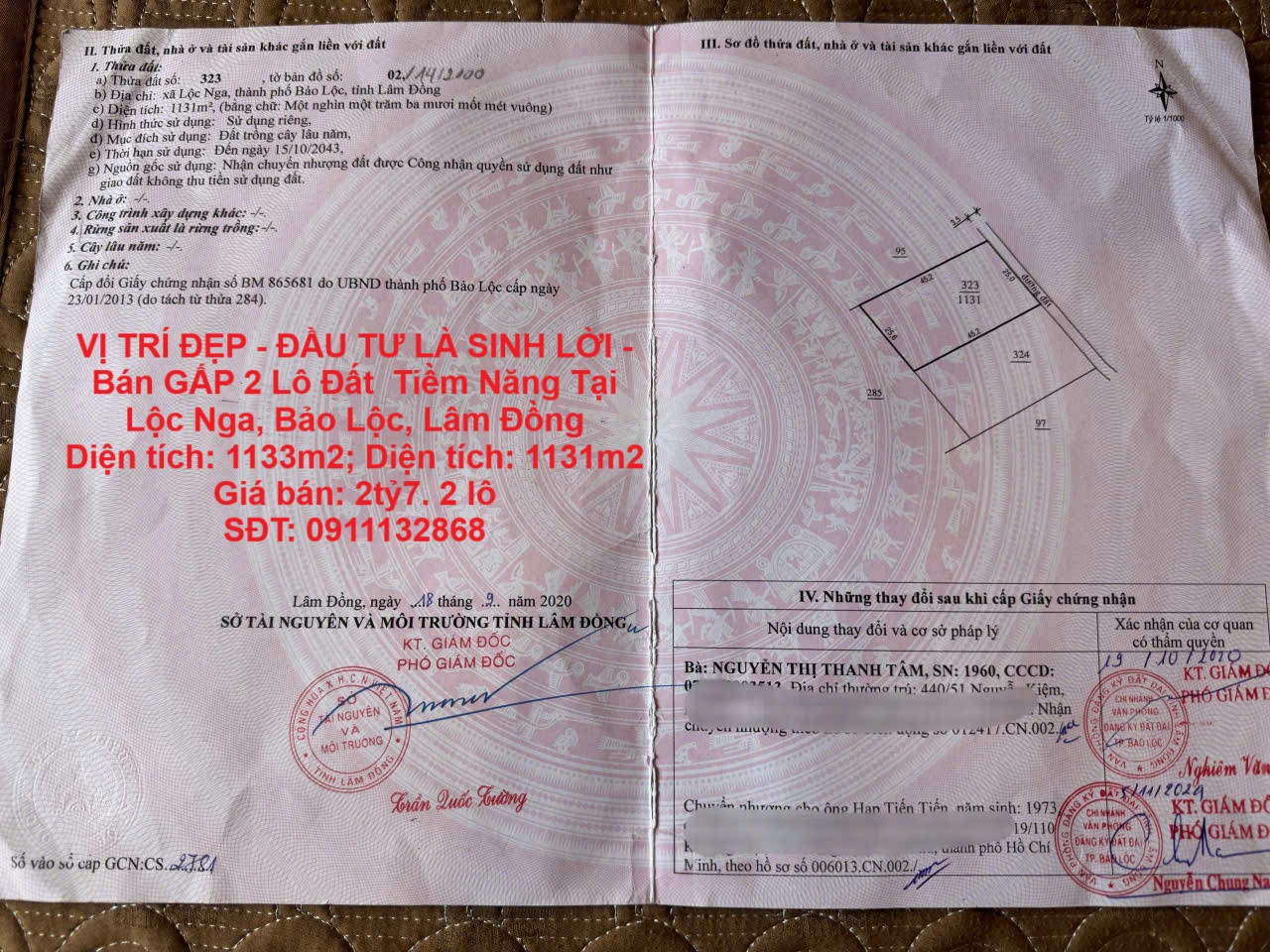  VỊ TRÍ ĐẸP - ĐẦU TƯ LÀ SINH LỜI - Bán GẤP 2 Lô Đất  Tiềm Năng Tại Lộc Nga, Bảo Lộc, Lâm Đồng 