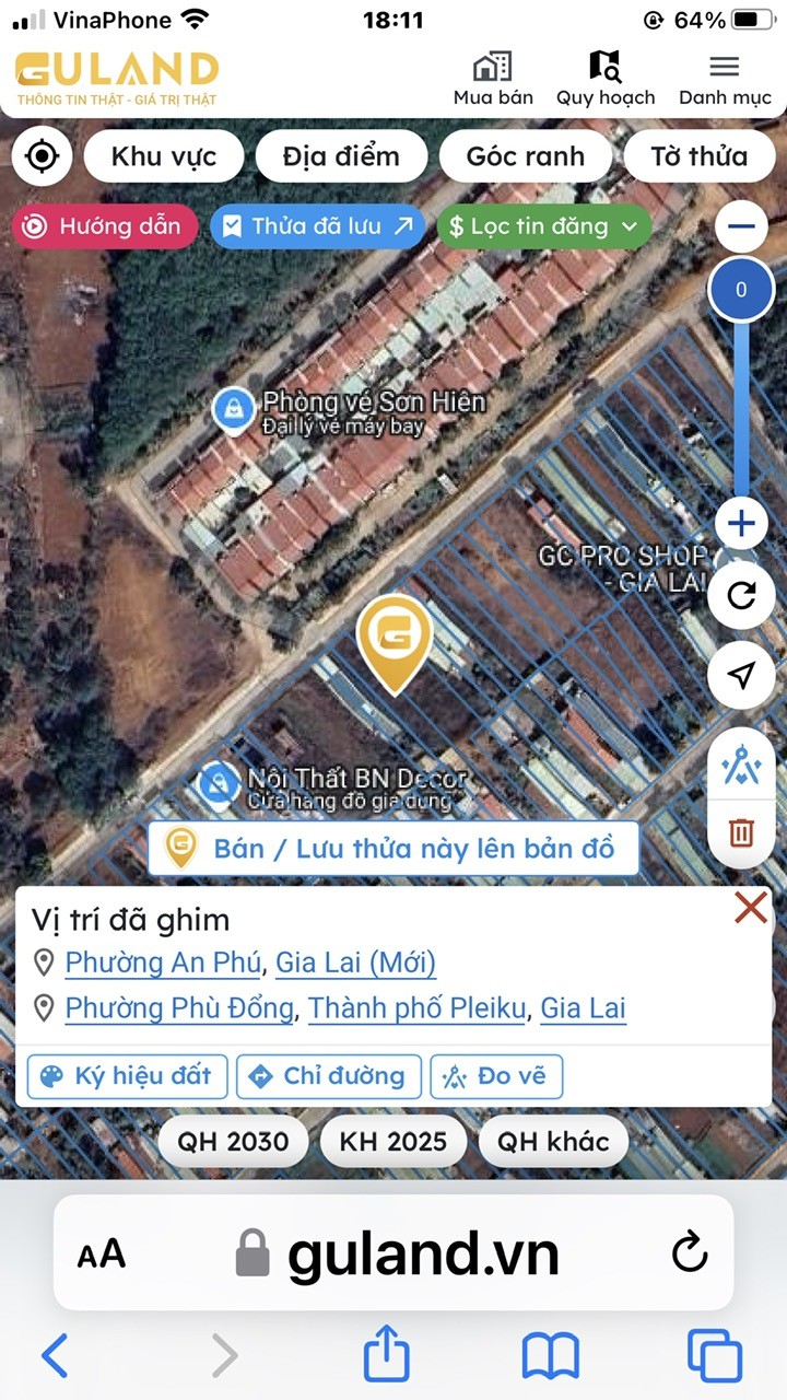  ĐẤT ĐẸP - GIÁ RẺ - Hạ Giá Bán Nhanh LÔ ĐẤT Phường AN PHÚ, GIA LAI 