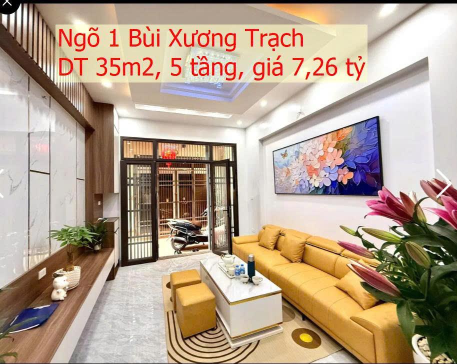  Nhà mới cực đẹp Phố Bùi Xương Trạch, Thanh Xuân, thông tứ phía
DT35m2, 5 tầng, Giá chào 7,26 tỷ 