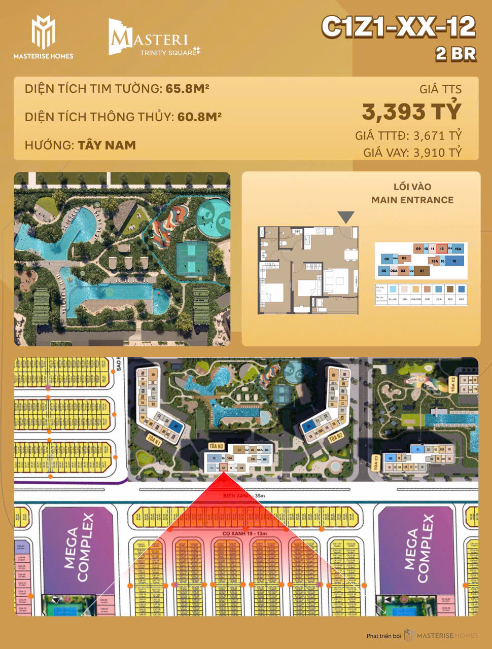  ???? DUY NHẤT CĂN 2PN TRINITY SQUARE – GIÁ CHỈ 55 TRIỆU/M2 ????
???? Cơ hội vàng cho khách đầu tư và khách mua ở thực 