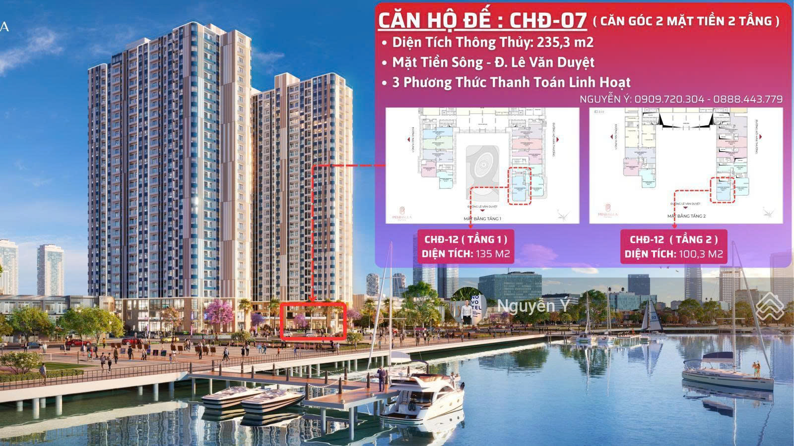  Shophouse Kinh Doanh 2 MT ngang 6,2m ngay ven sông Hàn Sơn Trà, Đà Nẵng với 2 toà nhà hơn 900 căn hộ 