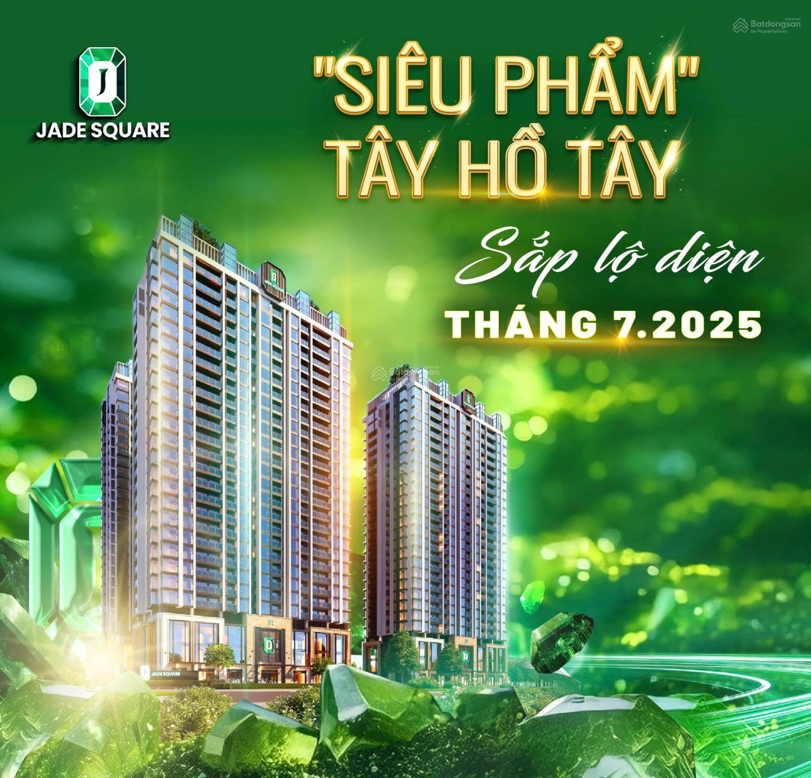  Quỹ ngoại giao dự án Jade Square diện tích từ 72.8 - 154m2, HTLS 0% 2 năm, chiết khấu 12% 