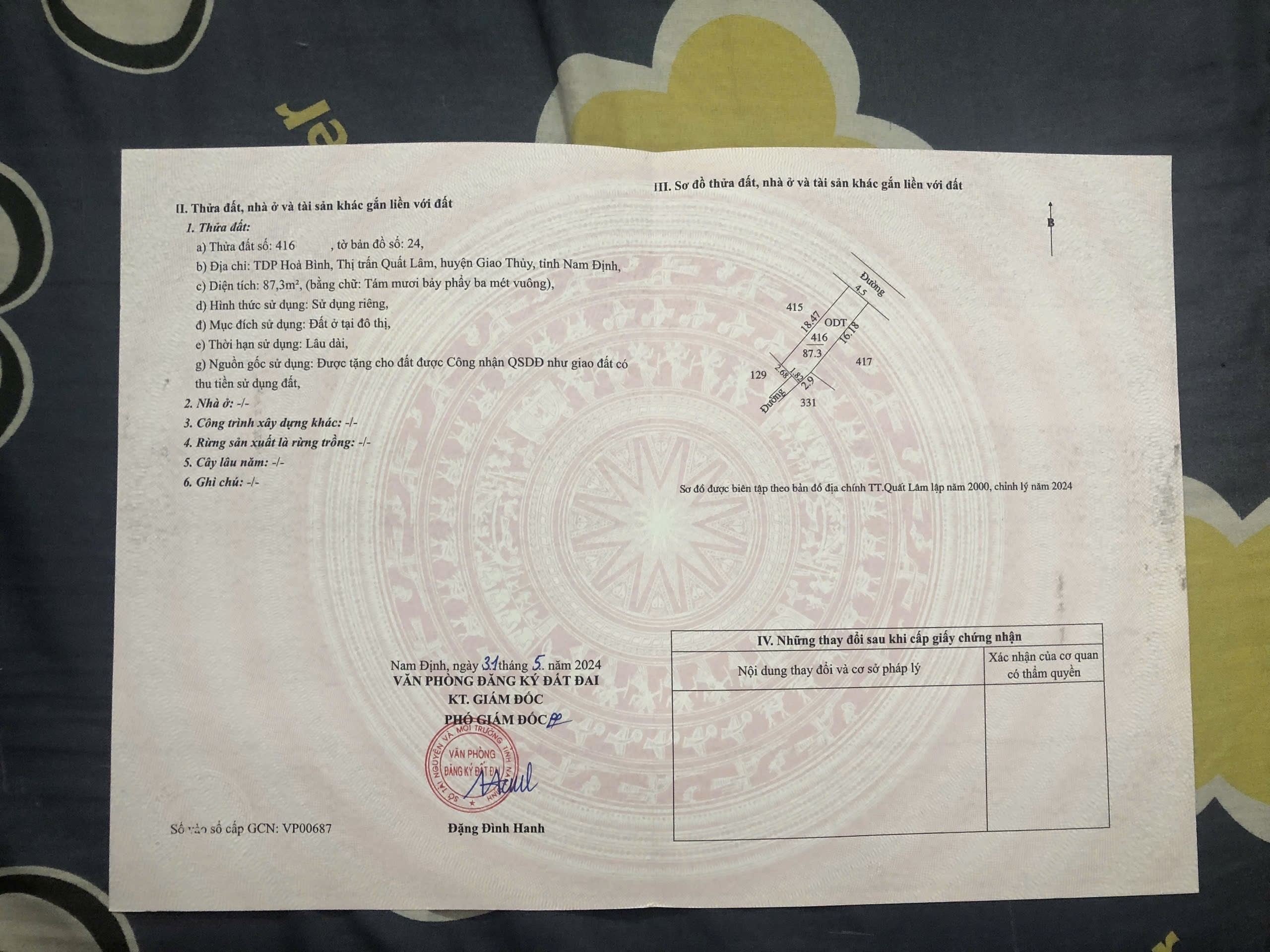  Đất nền Thị trấn Quất Lâm, Huyện Giao Thủy 2 tỷ – 100m² gần trục chính ra biển, tiện mở homestay – Nguyễn Hùng BĐS - 0989333012 