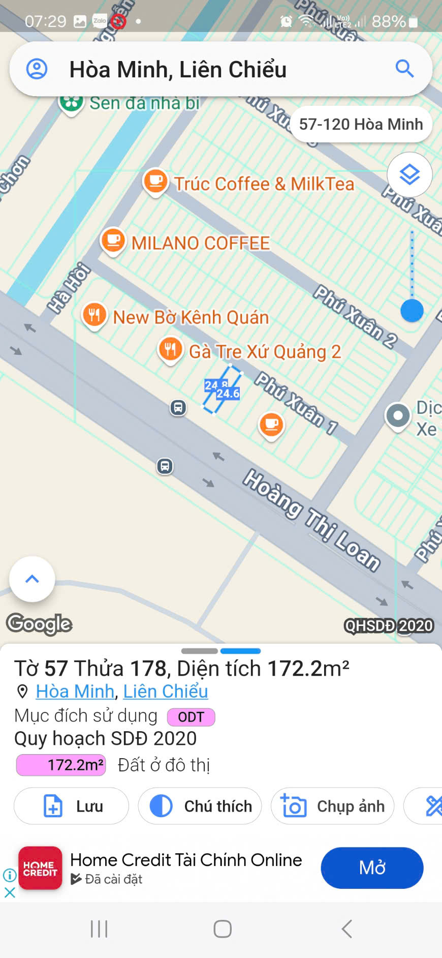  Bán đất 2 mặt tiền Hoàng Thị Loan & Phú Xuân 1 