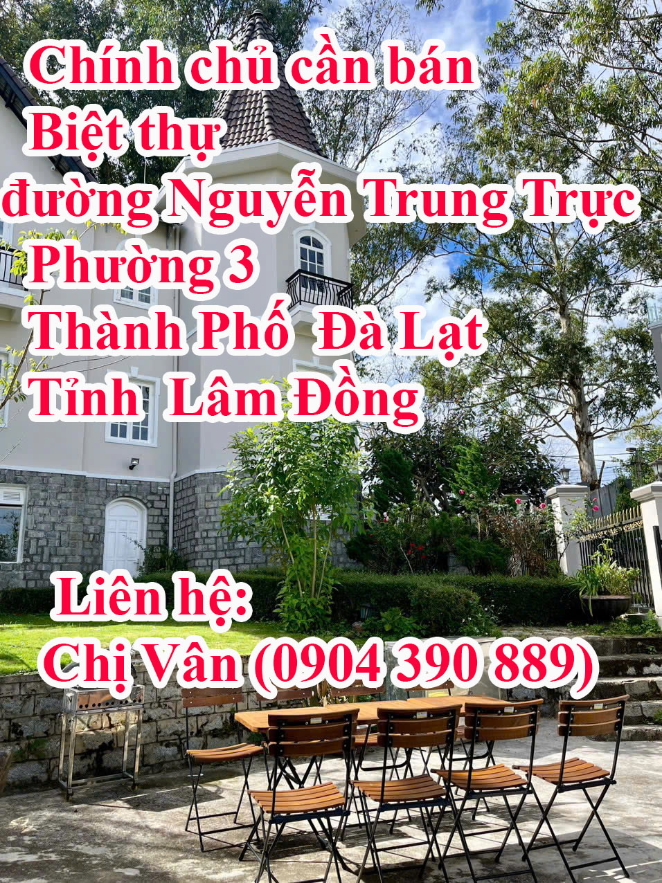  Chính chủ cần bán Biệt thự  Đường Nguyễn Trung Trực, Phường 3, Đà Lạt,Tỉnh  Lâm Đồng 