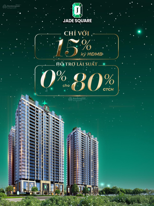  Nhận booking có hoàn lại Jade Square Tây Hồ Tây. Trực tiếp CĐT, giá chỉ từ 9x tr/m2 