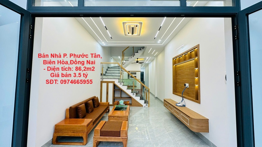  NHÀ ĐẸP -GIÁ TỐT Bán Nhà 4x22m 3 tầng 4 phòng ngủ full nội thất P. Phước Tân, Biên Hòa,Đồng Nai 