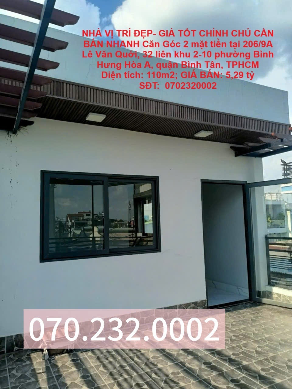  NHÀ VỊ TRÍ ĐẸP- GIÁ TỐT CHÍNH CHỦ CẦN BÁN NHANH Căn Góc 2 mặt tiền tại quận Bình Tân, TPHCM 