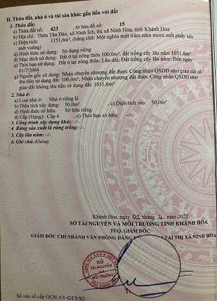  Chính chủ bán đất đẹp tại Ninh Hoà – Khánh Hoà 