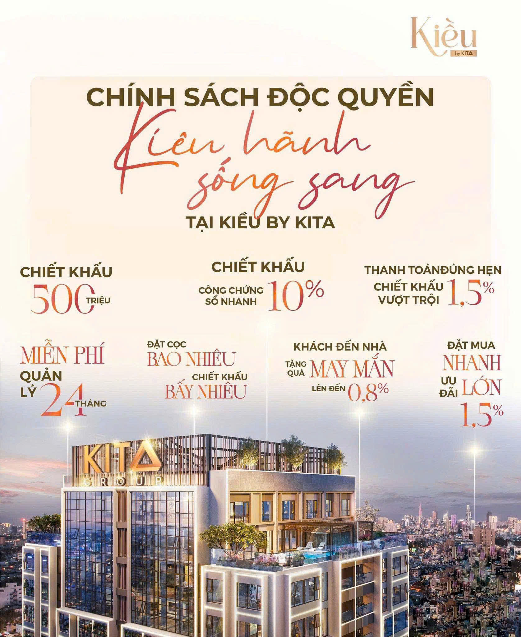  KIỀU BY KITA - CHỐN SỐNG ĐẲNG CẤP GIỮA TRÁI TIM SÀI GÒN - TIỆN ÍCH CAO CẤP 