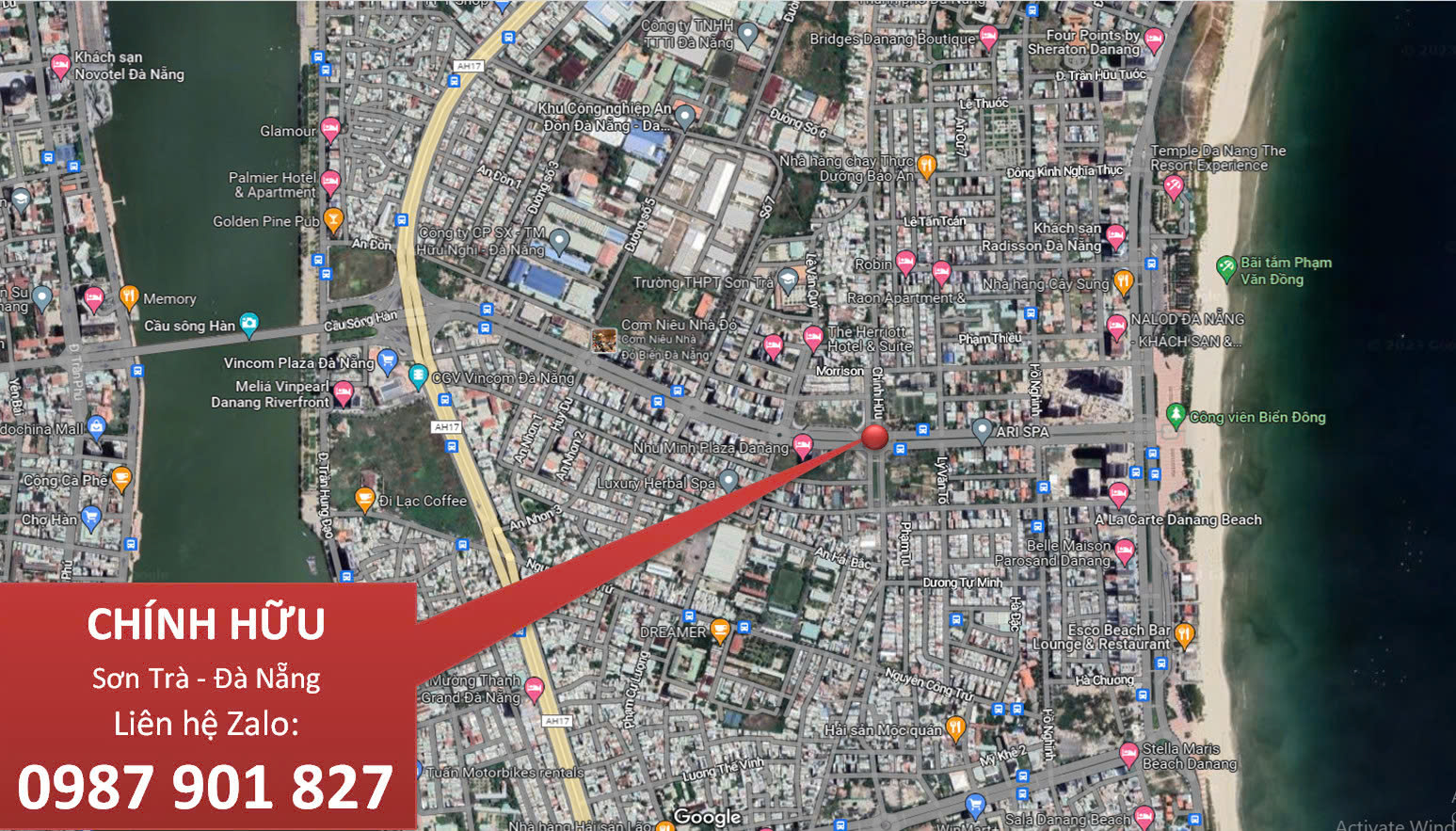  Chào bán lô  đất diện tích 360m2 mặt tiền đường Chính Hữu - Gía đầu tư - Sát Phạm Văn Đồng- Sơn Trà, Đà Nẵng,  Giá : 50 ty 