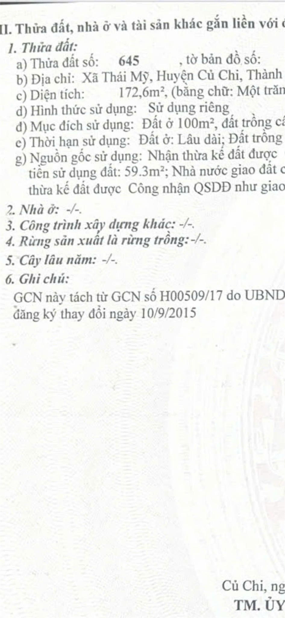  ĐẤT ĐẸP – GIÁ TỐT  – CHÍNH CHỦ CẦN BÁN Tại Xã Thái Mỹ, Củ Chi, Hồ Chí Minh 
