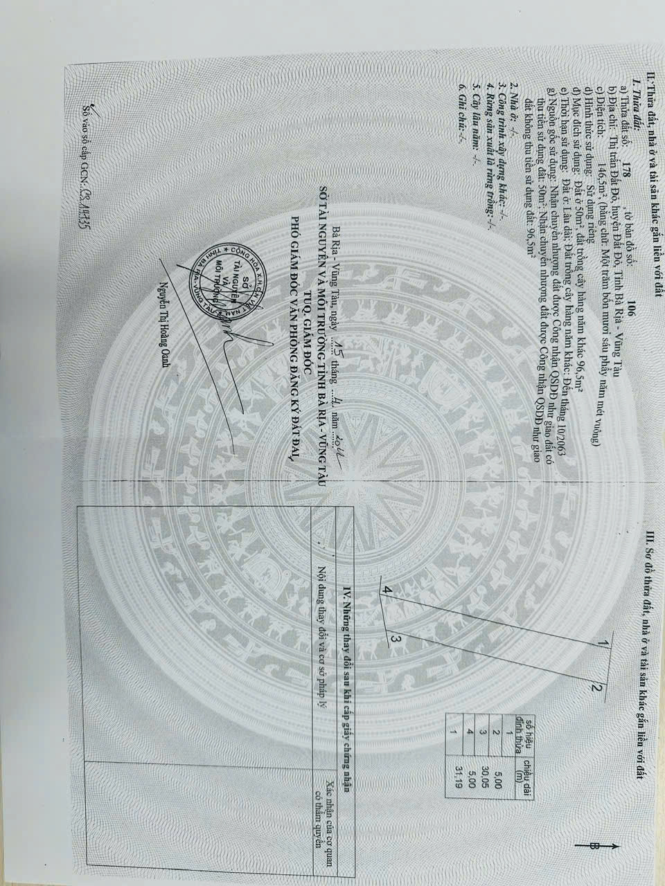  Chủ cần bán nhà tại thị trấn đất đỏ BRVT cũ nay là xã đất đỏ TP HCM 