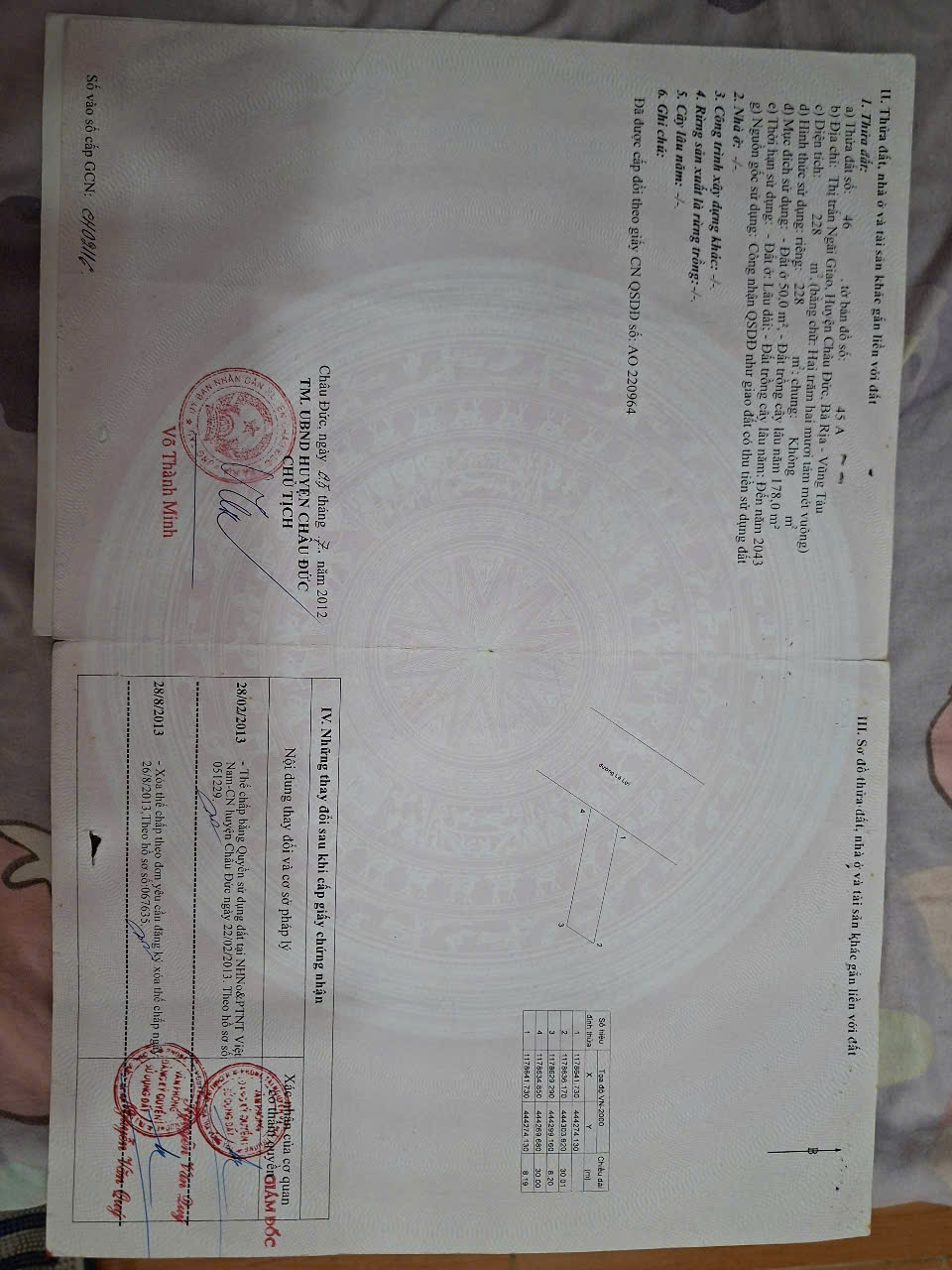  Chủ bán gấp nhà cấp 4 mặt tiền Lê Lợi, thị trấn Giao Ngãi, BRVT. 