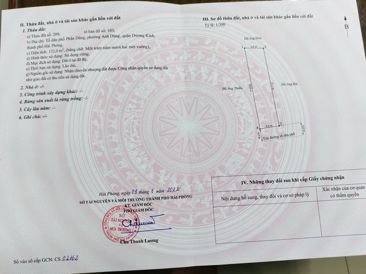  ????LÔ ĐẤT ĐẸP 152M² – MẶT TIỀN 6M – ĐƯỜNG 9M Ô TÔ TRÁNH – PHẤN DŨNG, DƯƠNG KINH – GIÁ CHỈ 3XTR/M² – ZALO 0567 222 555 