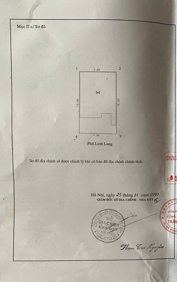  HIÊM - MẶT PHỐ LINH LANG - MẶT TIỀN QUYÊN LỰC - VỈA HÈ - SỔ VUÔNG ĐÉT 