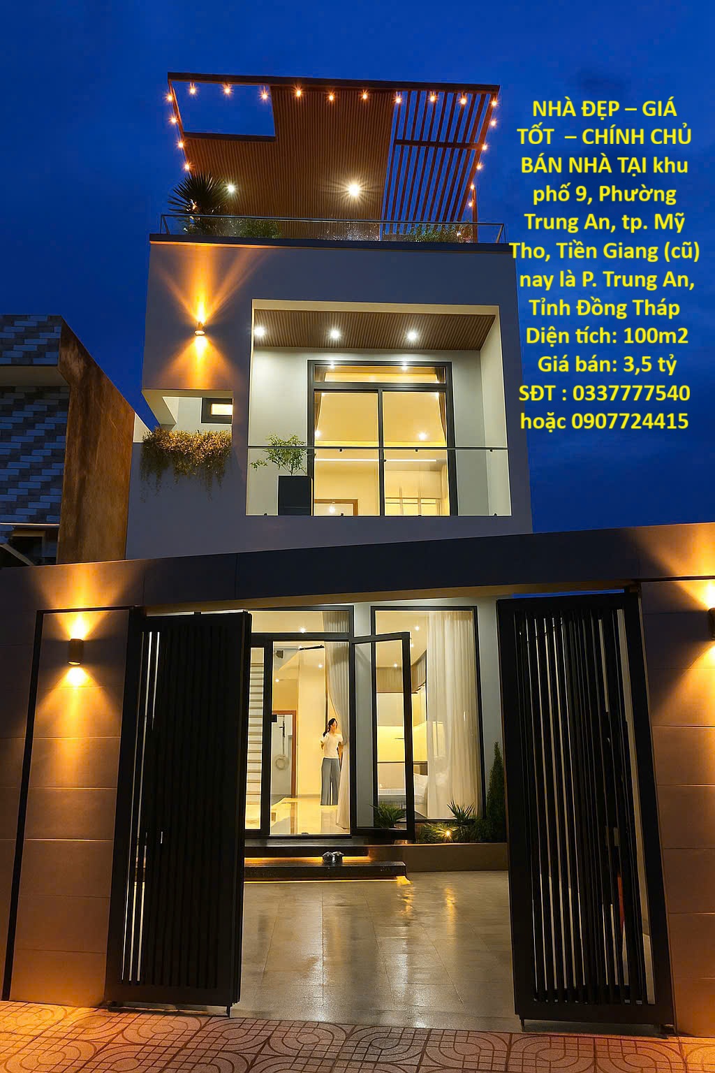  NHÀ ĐẸP – GIÁ TỐT  – CHÍNH CHỦ BÁN NHÀ TẠI khu phố 9, Phường Trung An, tp. Mỹ Tho, Tiền Giang (cũ) 