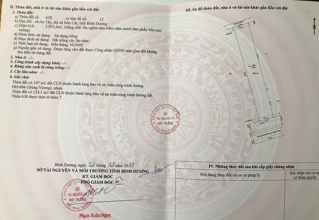  ĐẤT ĐẸP- GIÁ TỐT CẦN BÁN NHANH LÔ ĐẤT 2 MẶT TIỀN Hùng Vương 3855m2 tại p. Tây Nam, TP HCM 