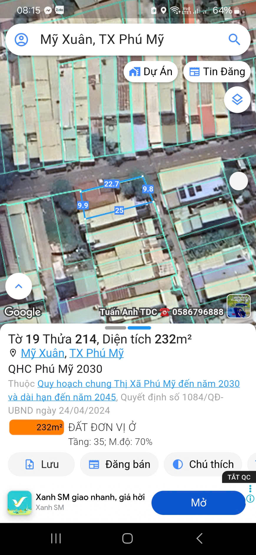  Chủ bán nhà 2 mặt tiền nhựa phường phú mỹ , hcm 