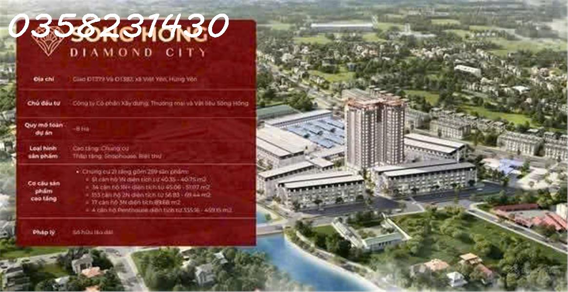  CHỈ TỪ 1,7 TỶ/ CĂN – SỞ HỮU “VIÊN KIM CƯƠNG” MỚI PHÍA ĐÔNG HÀ NỘI – SÔNG HỒNG DIAMOND CITY 
