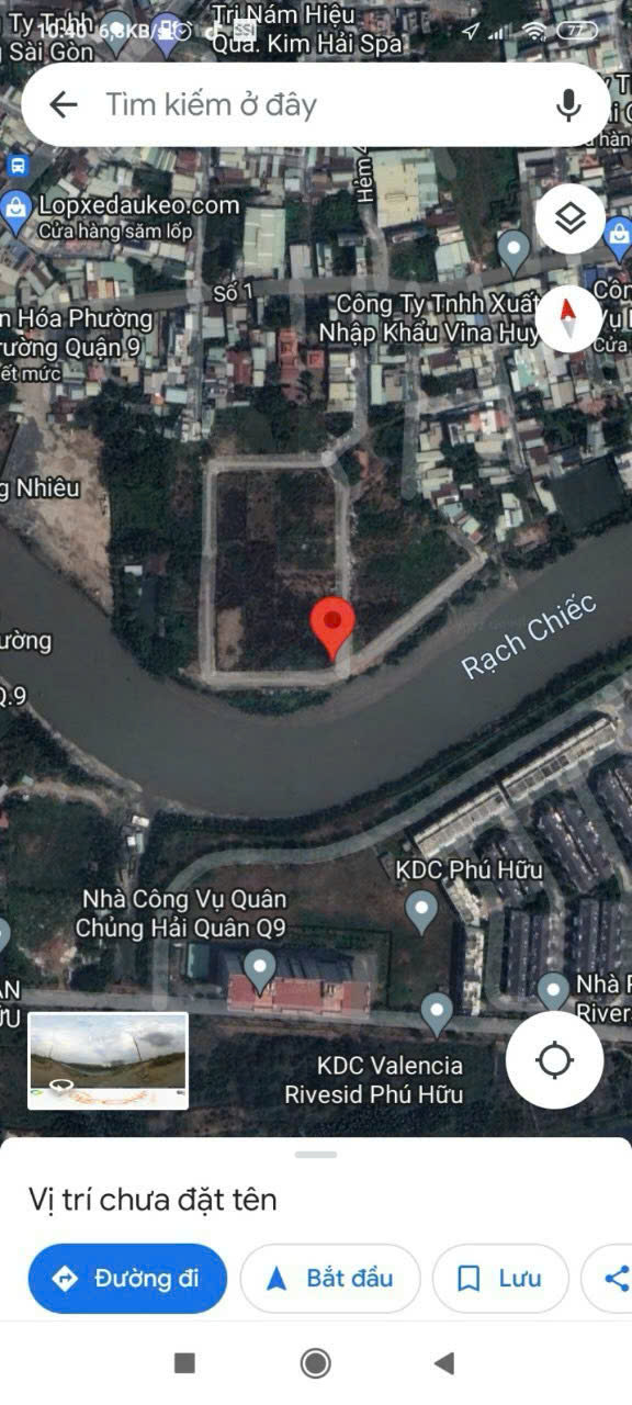  KẸT TIỀN  bán lô đất biệt thự góc 2 MT Sông Rạch Chiếc - Đường Số 1 - Nguyễn Duy Trinh - Long Trường - Quận 9 - 