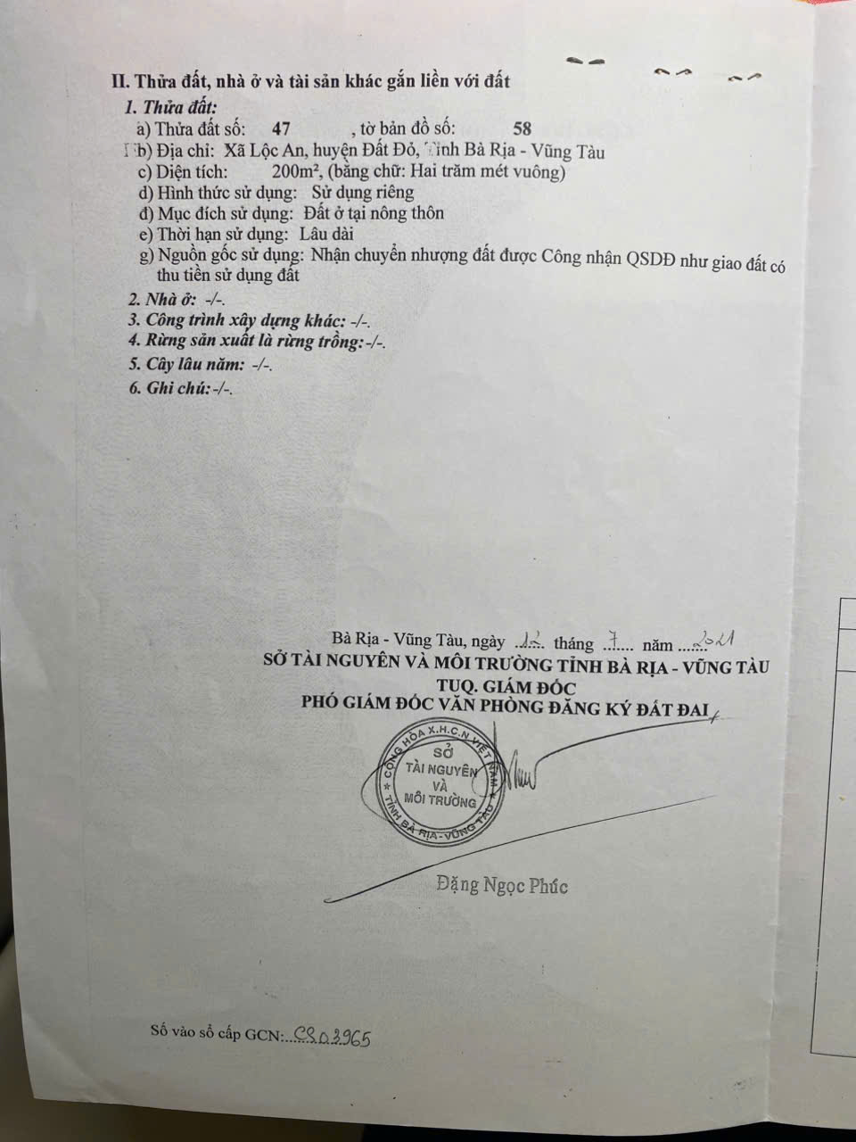  Còn duy nhất 1 lô này ngộp
Full thổ cư gần biển khu dân cư 