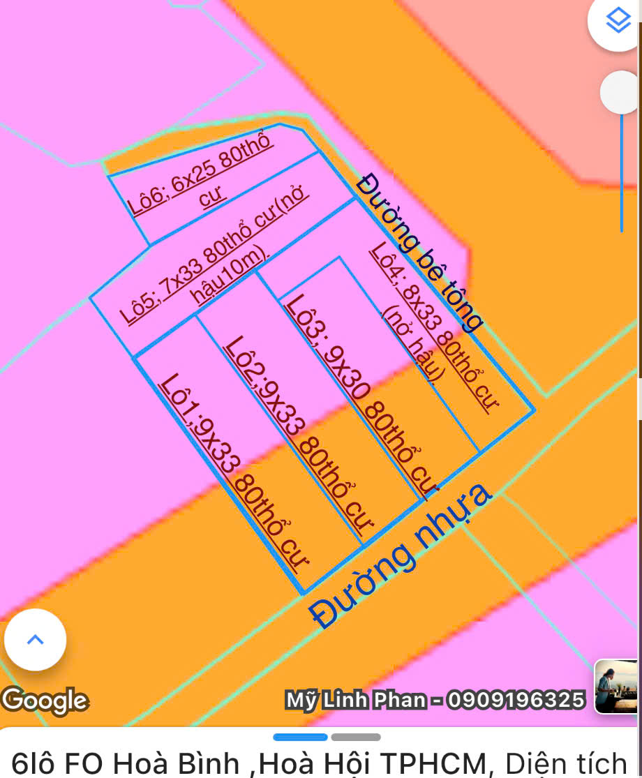  6Lô FO ...... Vị trí đất nằm trục đường nhựa cách tĩnh lộ 328 100m 
