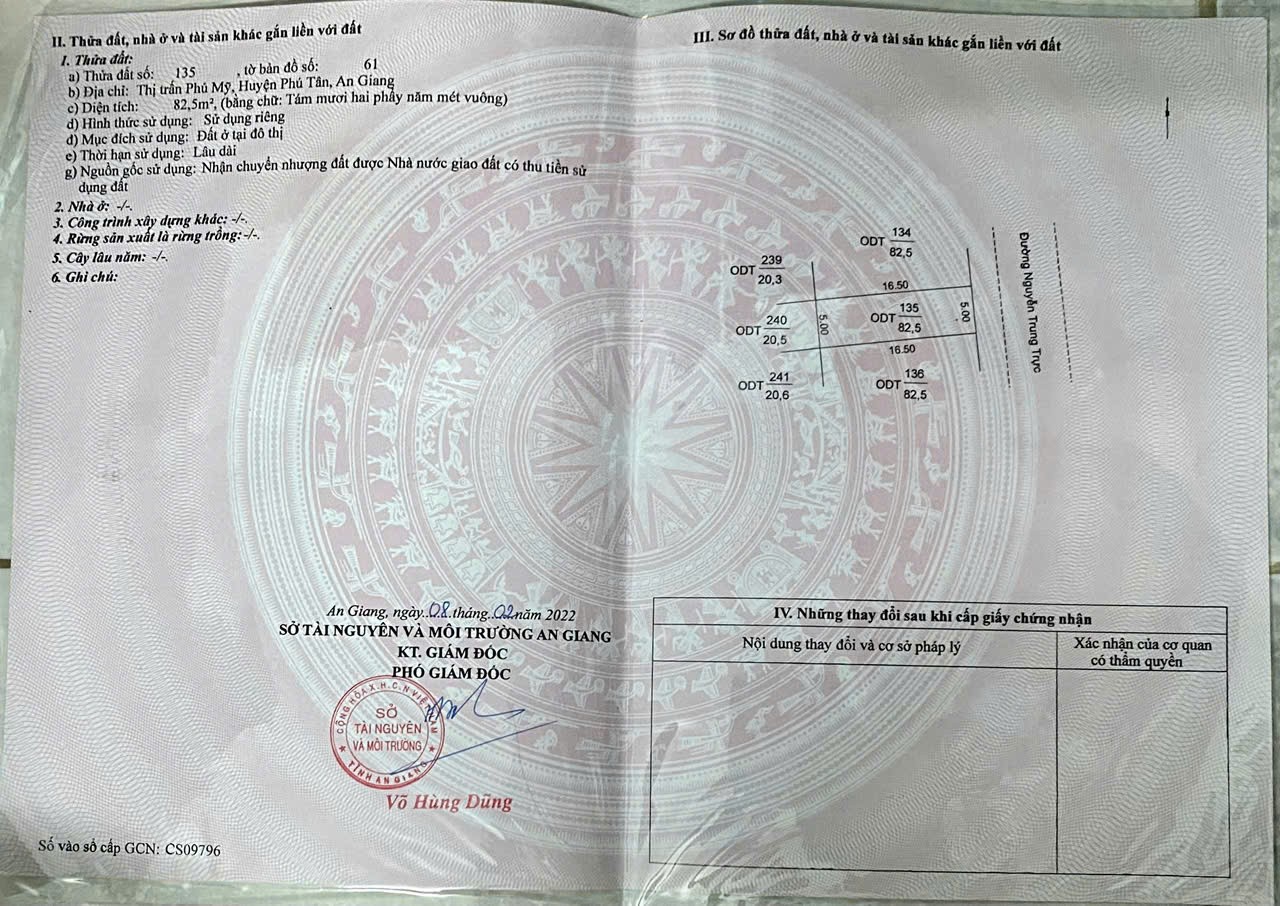  CHÍNH CHỦ CẦN BÁN NHANH LÔ ĐẤT TẠI Phú Mỹ - Phú Tân - An Giang 