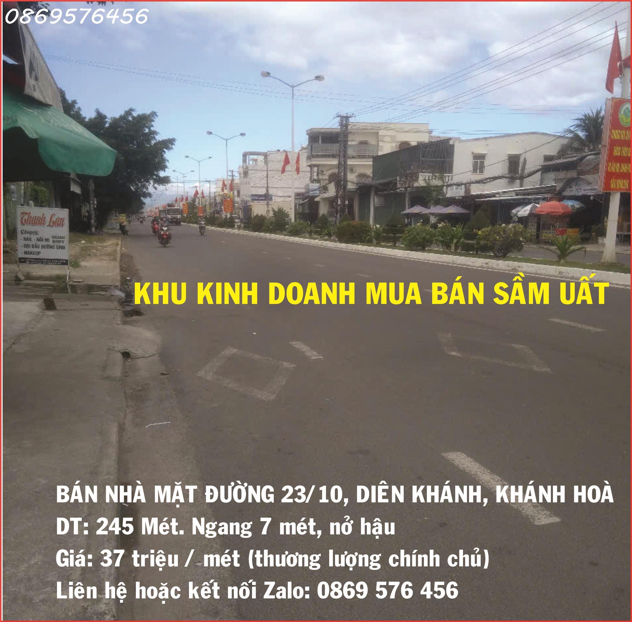  NHÀ MẶT TIỀN ĐƯỜNG 23 THÁNG 10 CẦN BÁN TẠI KHÁNH HOÀ 